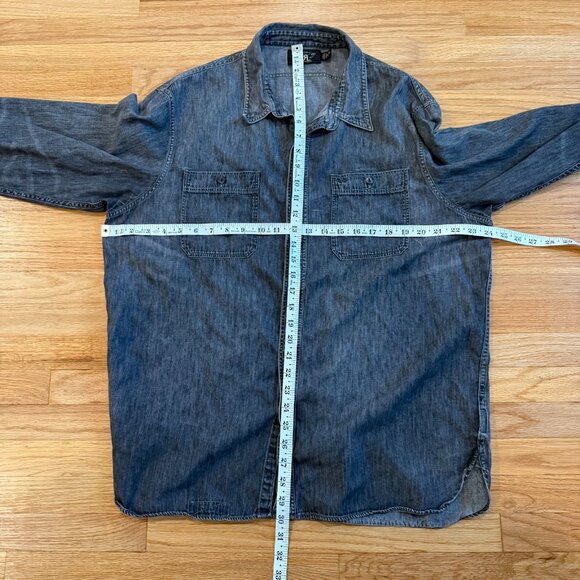 Double RL RRL Washed Black Chambray Long Sleeve Work Shirt XL - Picture 3 of 11